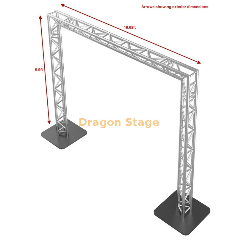 6x3m Triangular Aluminum Truss Goal Post System for LED Screens And Lighting sistema triangular de alumínio do poste do fardo de 6x3m para telas e iluminação do diodo emissor de luz