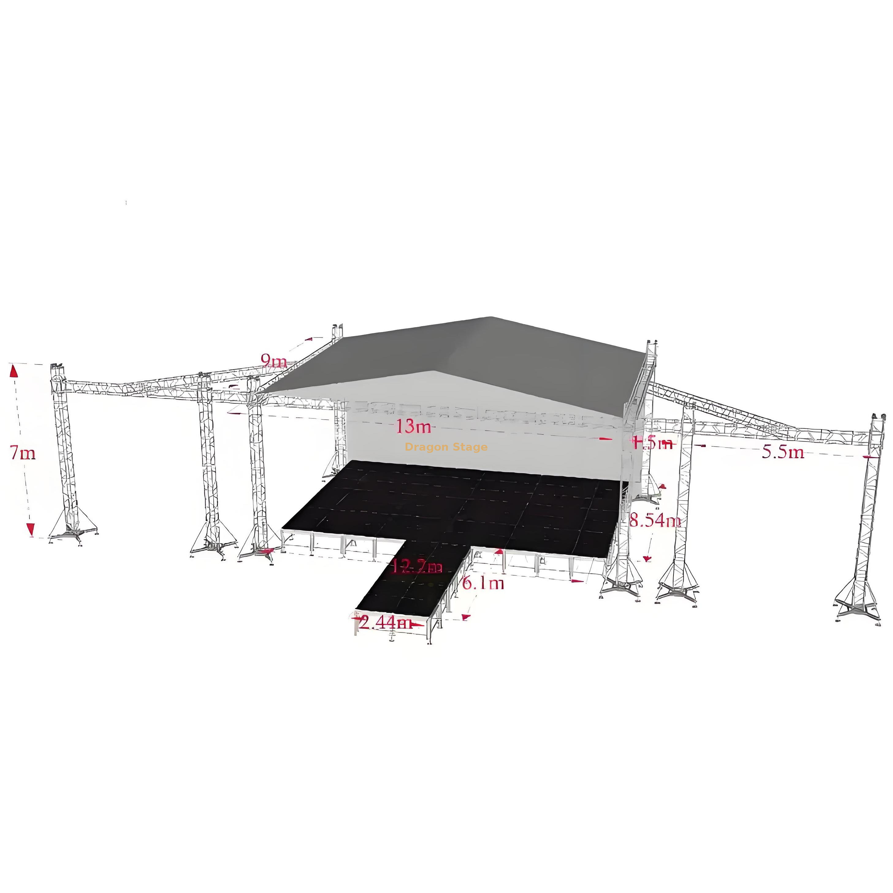 Roof Stage Truss 13x9x7m Treliça de teto 13x9x7m