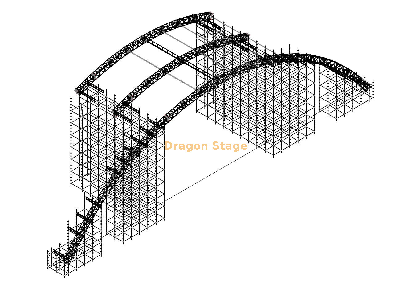 Custom Layher Truss with Curve Truss for Outdoor Concert Treliça personalizada com treliça curva para concerto ao ar livre