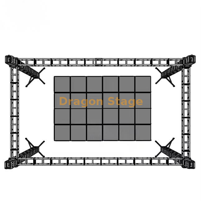 8x7x8m Aluminum Alloy Concert Stage with Roof Truss Rigging Palco de concerto em liga de alumínio 8x7x8m com equipamento de treliça de telhado