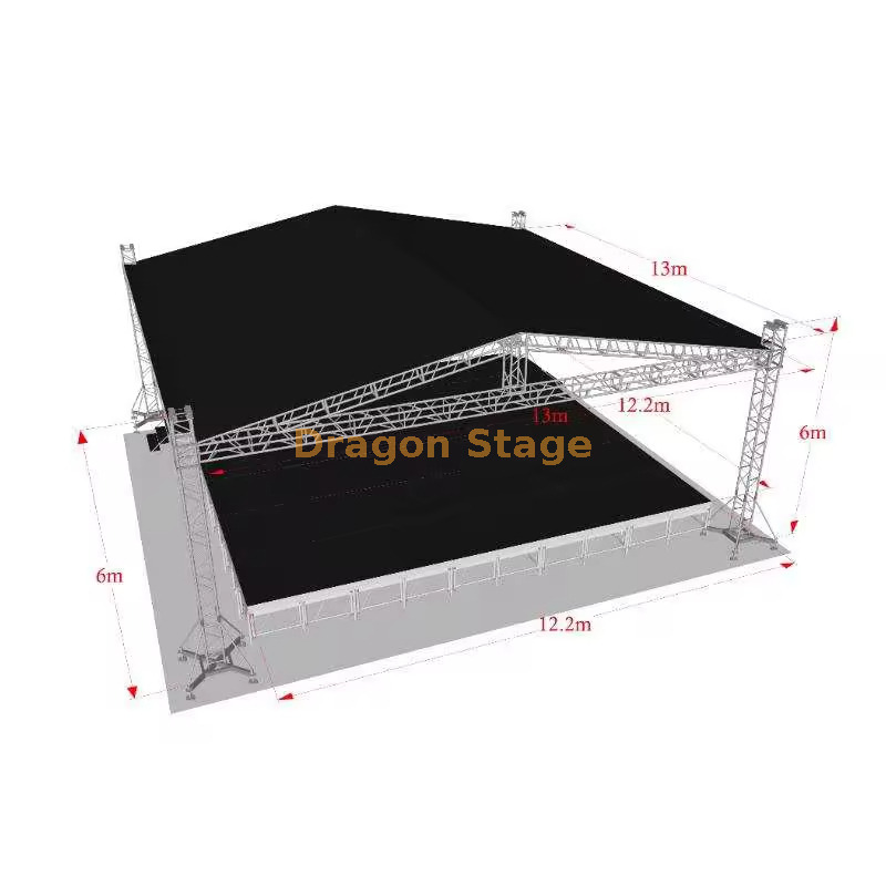 Custom Concert Roof Stage Truss 13x13x6m Treliça de teto de concerto personalizado 13x13x6m