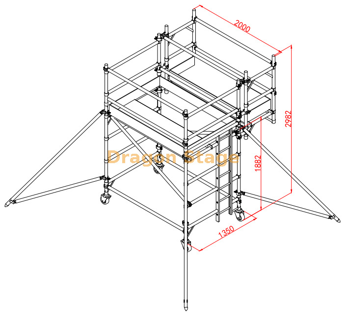 1.35X2X3M custom cantilever scaffolding 1,35x2x3m andaime cantilever personalizado
