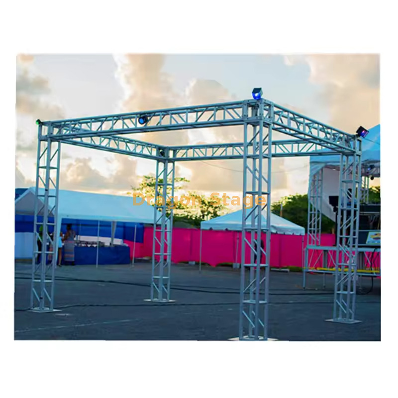 3x3x3m Aluminum Bolt Truss Exhibition Stand Booth Box Truss Treliça de alumínio da caixa da cabine do suporte da exposição do fardo do parafuso de 3x3x3m