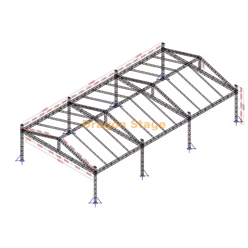 Triple-Grid Stadium Stage Structure Estrutura do palco do estádio com grade tripla