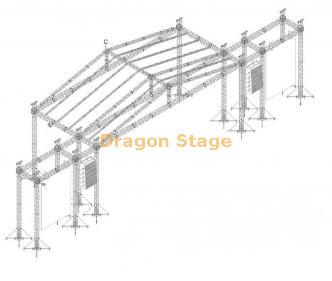 Large Concert Stage Truss 24x10x8m Treliça grande para palco de concerto 24x10x8m