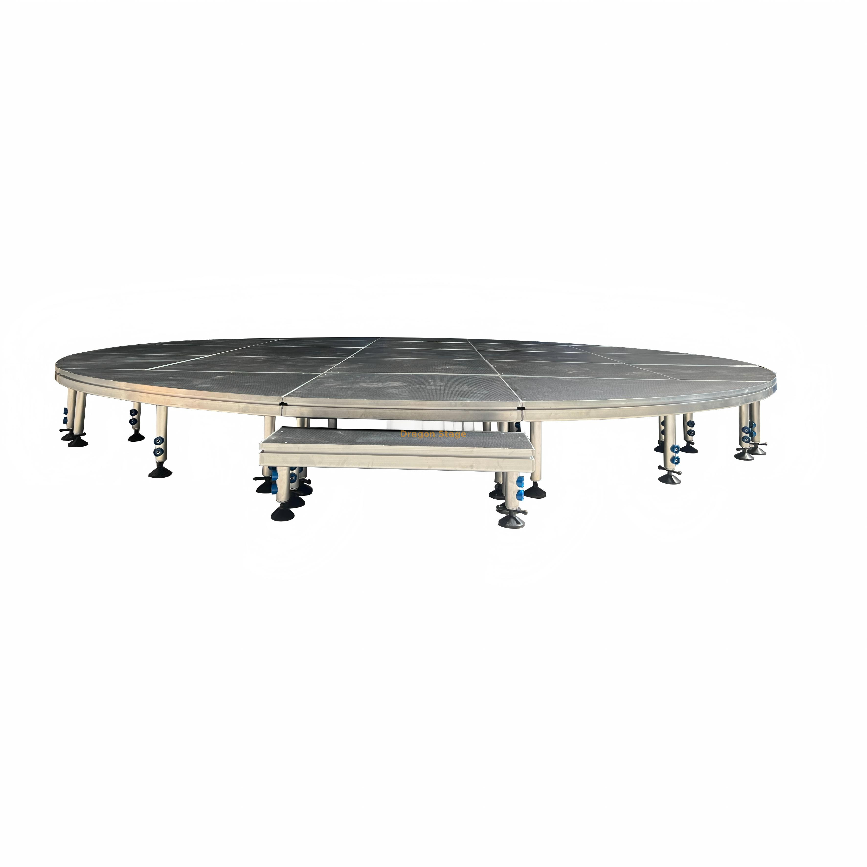 6m Round Portable Stage System with Adjustable Height (0.4-0 (4) Sistema de palco portátil redondo de 6 m com altura ajustável (0,4-0 (4)