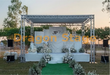 6x6x4m Outdoor White Wedding Aluminum Stage Truss Canopy(1) Dossel de treliça de alumínio branco para casamento ao ar livre de 6x6x4m(1)