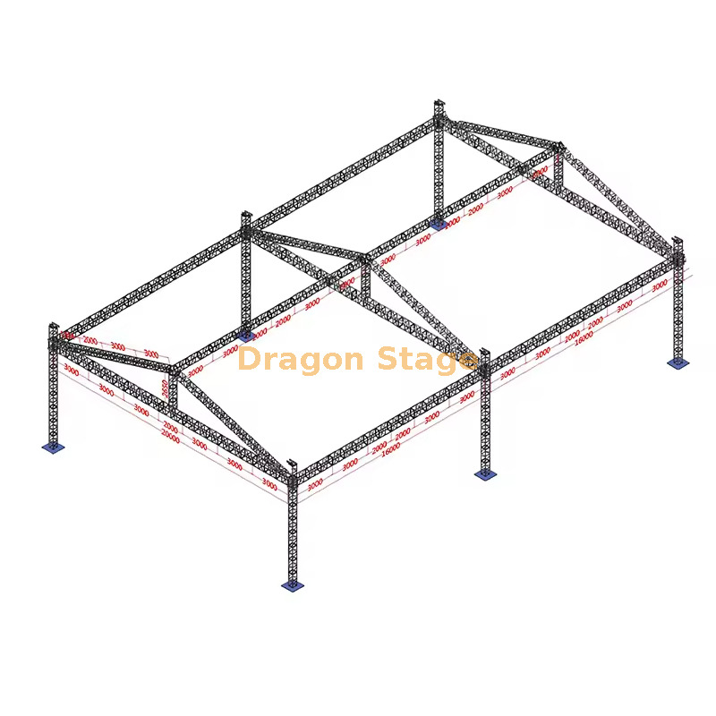 20x32x9m Extra-Large Peak Roof Truss System Sistema de treliça de telhado de pico extragrande 20x32x9m
