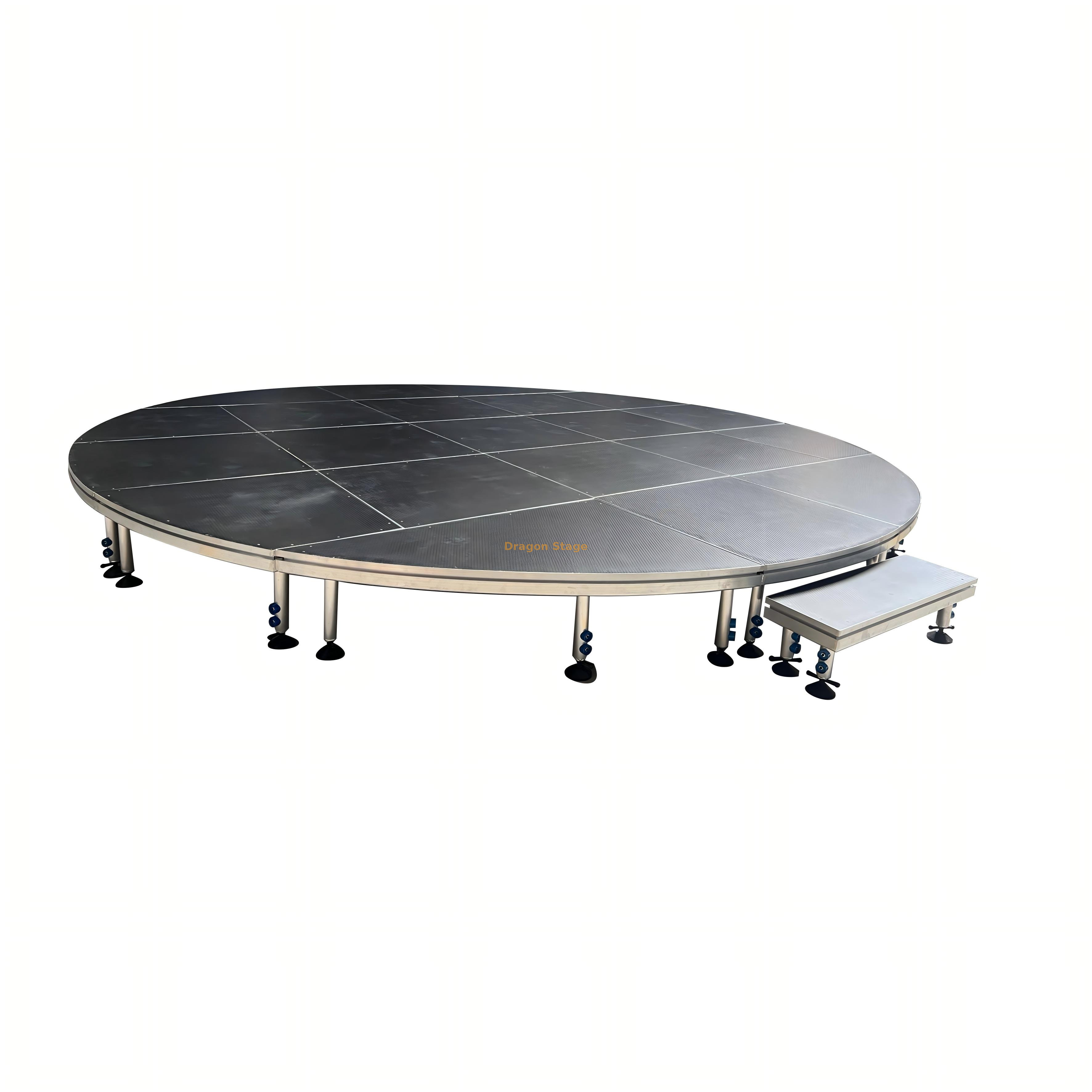 6m Round Portable Stage System with Adjustable Height (0.4-0 (1) Sistema de palco portátil redondo de 6 m com altura ajustável (0,4-0 (1)