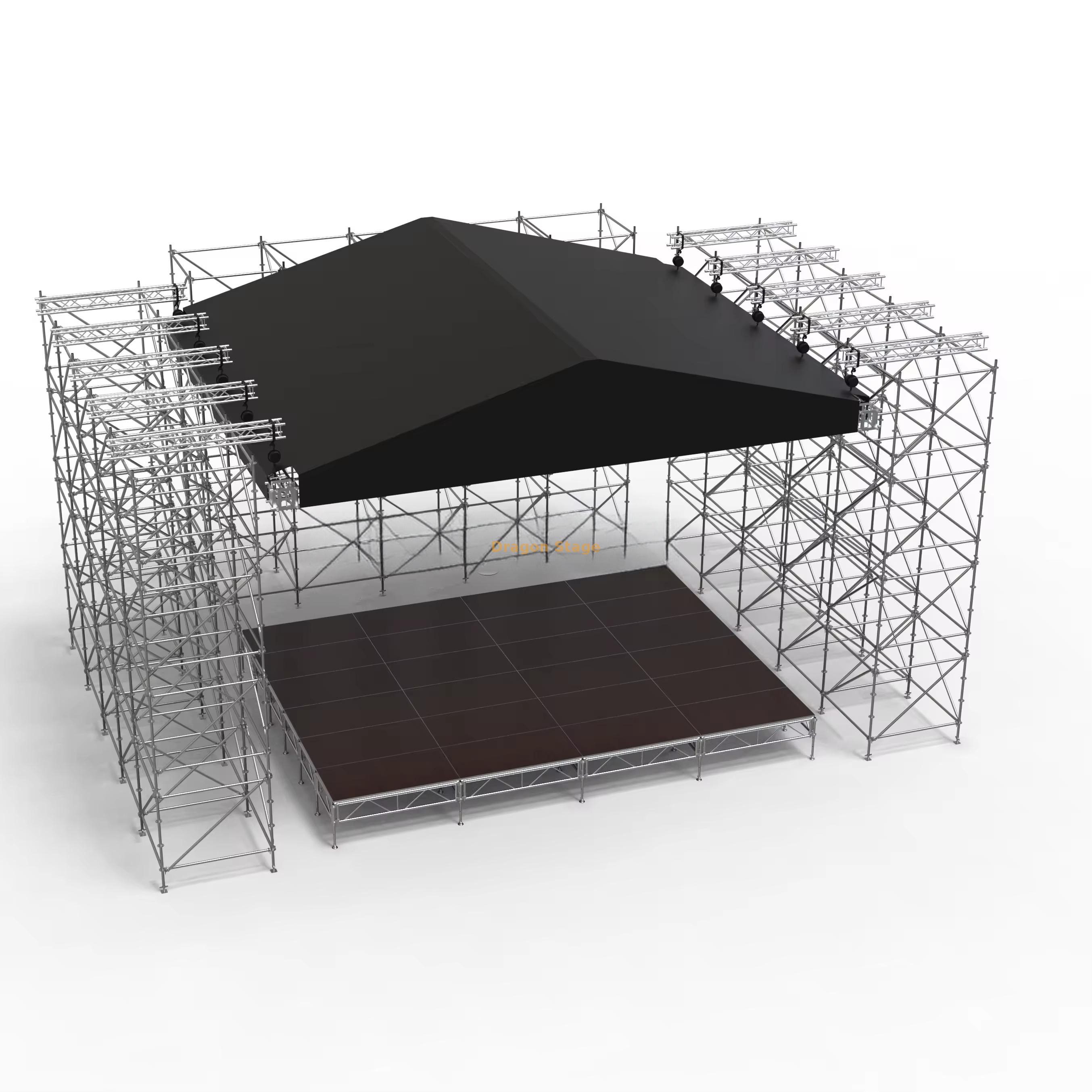 20x20m Large Span Pyramid Roof Truss System with 3 Long-Span Beams for Layher System (2) Sistema de treliça de telhado em pirâmide de grande vão de 20x20m com 3 vigas de longo vão para sistema Layher (2)