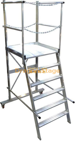Escadas portáteis de alumínio industrial com plataforma