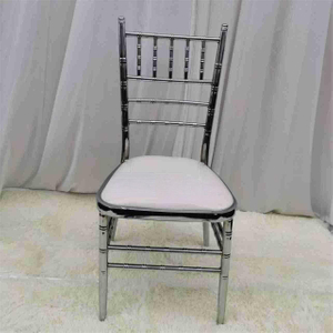 Cadeiras de bambu eletroplatadas de metal para casamentos e eventos de casamento, cadeiras de bolsa macias empilhadas, cadeiras de banquete de hotéis resistentes a aço inoxidável, suprimento direto