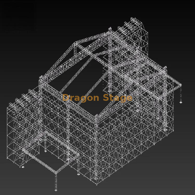 Sistema de treliça de telhado de espigão resistente 22x16x10m com 6 pilares centrais