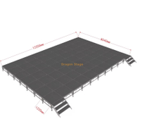 Plataforma portátil de alumínio 12.2x8.54m da fase do fardo da iluminação do DJ