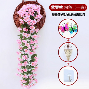 Orquídea de parede violeta simulada pendurada orquídea grande bordado de bordado artificial flor flor de seda de seda rosa rosa 1 grande gancho de entrega violeta