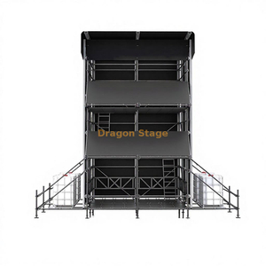 Torre de controle Ringlock FOH híbrida multinível de 4x4x6m com estrutura de telhado de alumínio