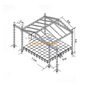 Fase de concertos de eventos com treliça de telhado 16x9x6m