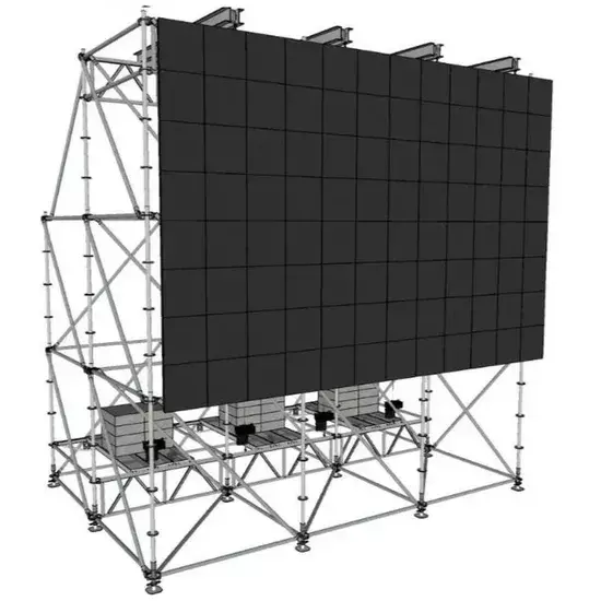 Sistema Ringlock 6x4x6m para Tela LED 6x4m com 4 Seções Superiores e 3 Reatores de Água
