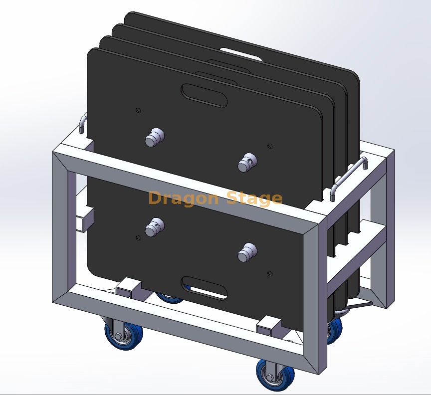 Carrinho de transporte de placa base treliça para bases 4 × 600 mm (carrinho móvel Dolly)