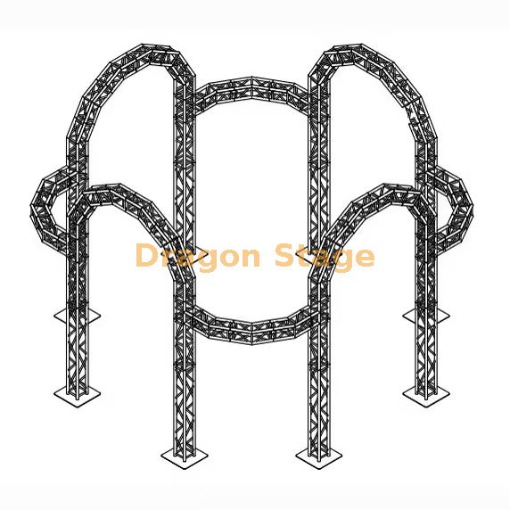 Sistema de exibição de treliça curva multi-arco (estrutura de treliça circular de alumínio)