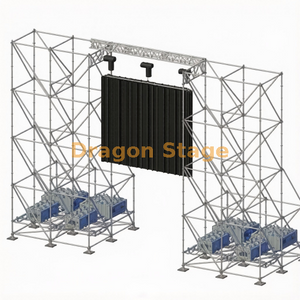 Sistema de torre suspensa LED Ringlock duplo com treliça de 6m 400mm e base de lastro