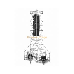 Torre suspensa Ringlock Line Array 2x2x11m com plataformas de lastro duplo