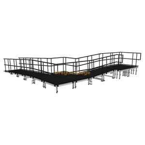 7.40x8.26m em forma de L modular de alumínio nos bastidores rampa de carga para palcos de concertos