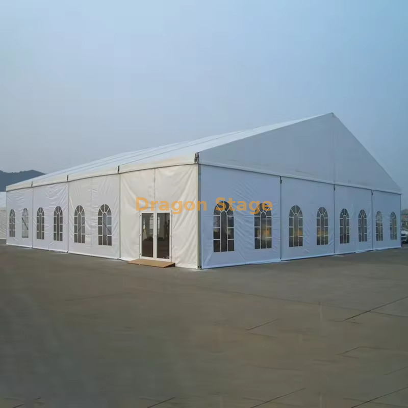 10m Span White Outdoor Reception Church Warehouse Party Marce 12m de comprimento