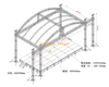 Arco do teto de teto de teto de teto 15x8x9m