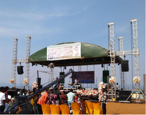 Sistema de treliça de palco de telhado curvo de alumínio resistente de 12x8x9m com asas de alto-falante