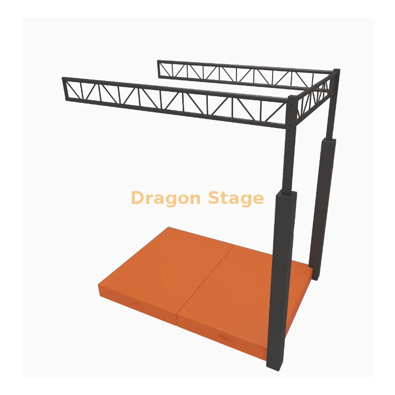 Corrida de aptidão física do Ninja Warrior com quadro de trilha base da gaiola de aço de camada dupla diretamente conectada à estrutura da cauda