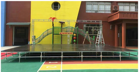 Estágio portátil de alumínio exterior da tubulação do sistema do fardo da fase para o jardim de infância