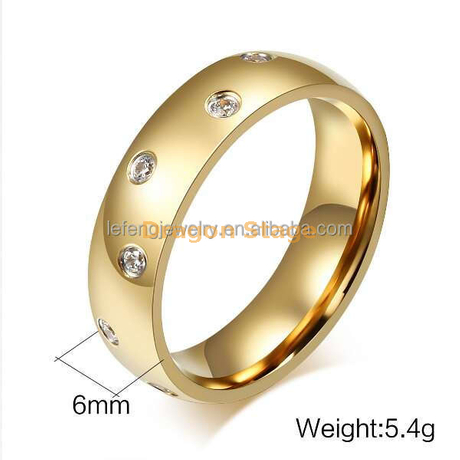 2 grama de ouro Crystal Wedding Men's Ring para homens