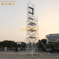 Edifício de torre de alumínio de 1,35x2x10,82m com escada de 45 graus