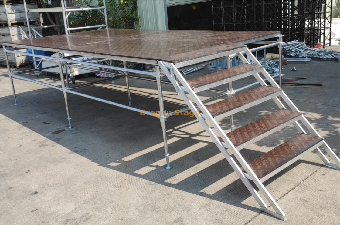 Palco de evento Ringlock Ring Lock de aço 56'x 28'ft (17,08x8,54m) Altura 24'-48' (0,8-1,2m)