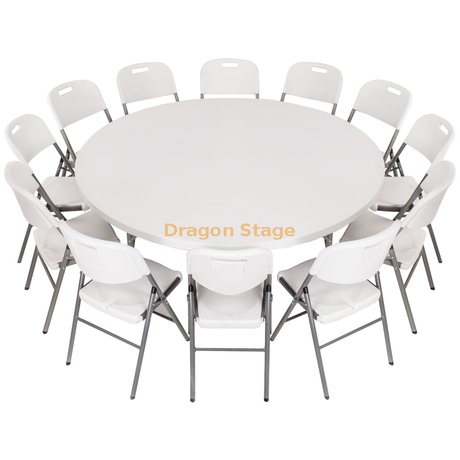 Round Banquet HDPE Mesa de jantar dobrável de plástico para eventos ao ar livre