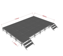 Alumínio 4x4ft estágios de deck de 4x4ft plataforma de estágio ajustável plataforma colapsível 7.32x4.88m