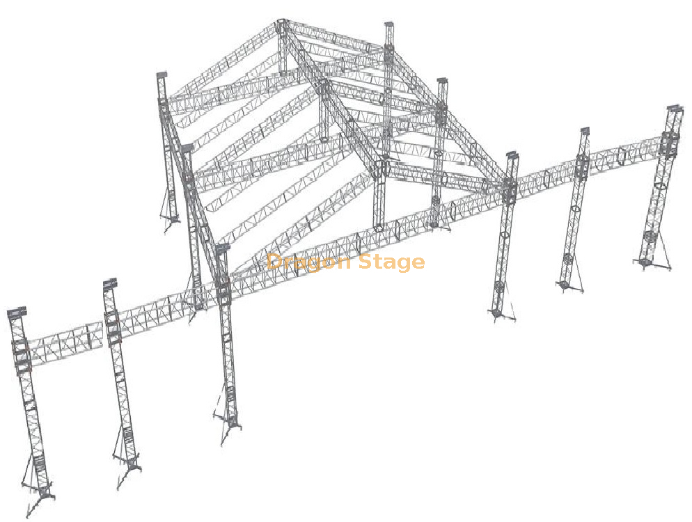 Concerto Silver Stand Event Truss 12x12x9m com 4 Asas