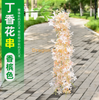 Wisteria simulada Tofu Pudding String Violets Falso teto Flor Rattan Kaki Cor Novo 4 ramo Lilac Flor Champagne 1 Ramo