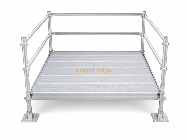 Plataforma de audiência de concerto socialmente distanciada Ringlock de 2x2m com guarda-corpos