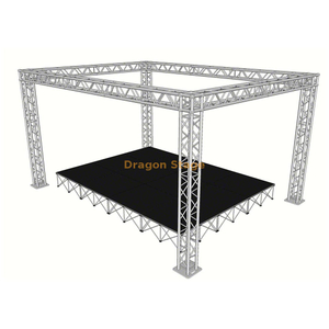 Sistema de treliça de palco portátil de alumínio 4x3x3m com telhado e plataforma (mini equipamento de palco)