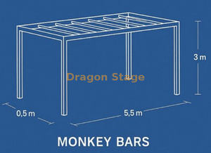 Ninja Concorrência Física Barras de Macaco 5.5x0.5x3m