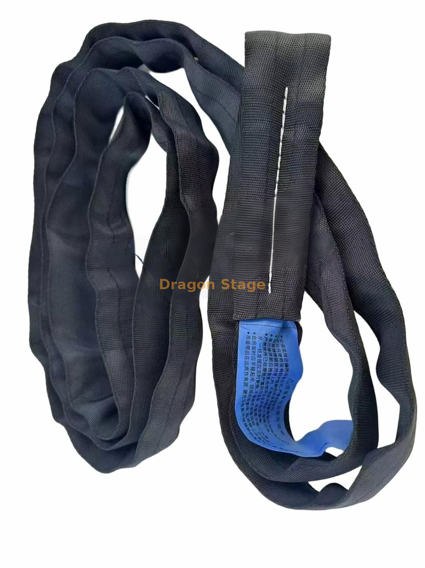 2T/3T 2m/3m de comprimento Eslinga redonda de poliéster spanset preto de alta qualidade para levantar suporte de solo 