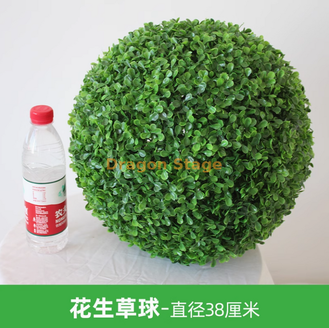 Planta de planta de planta bola Milão Ball Plástico Planta Verde Decoração de teto Flores e amendoins Bola de grama - diâmetro 38 cm