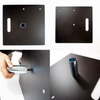 Placas de base de aço com pintura preta e pesos adicionais para sistema de tubos e cortinas