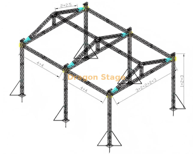 sistema triangular de alumínio profissional do fardo do evento do telhado de 12x16x6m