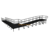 9,82x10,71m Rampa de palco modular de alumínio de 90 graus com pouso e guarda-corpos duplos