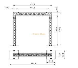 pacote de treliça quadrada de alumínio profissional de 137,8'x119'