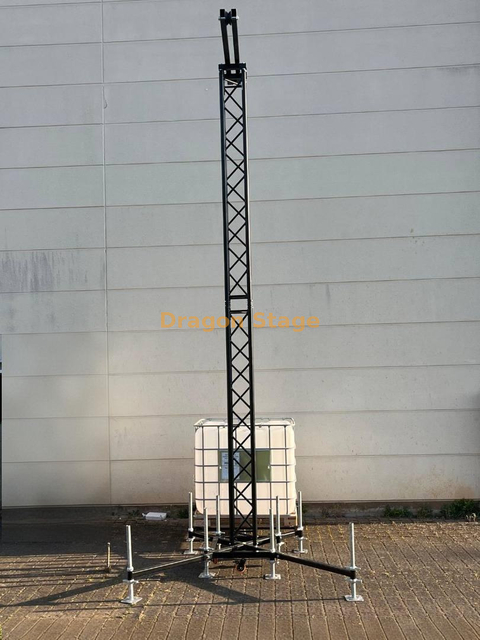 Sistema de treliça de alto-falante de matriz de torre de equipamento de alumínio preto 6M para serviços pesados