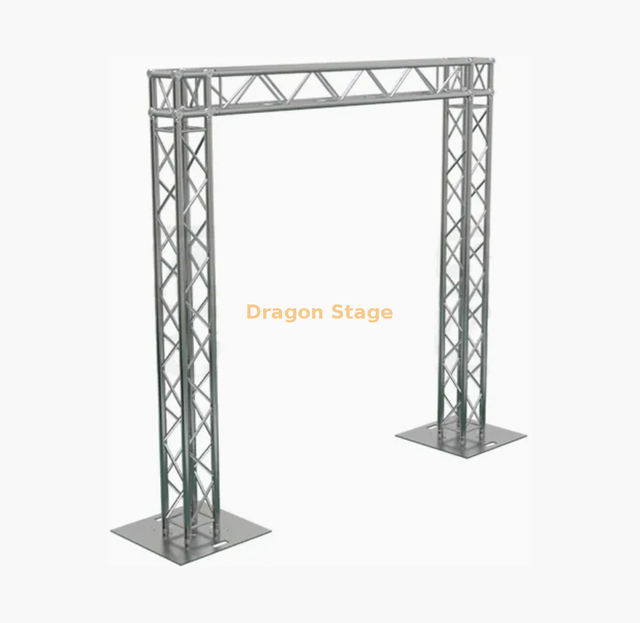 Sistema de treliça de poste de alumínio de 3,6 m (treliça de espigão de 290 mm com base de aço de 1x1 m, altura de 2,4 m)